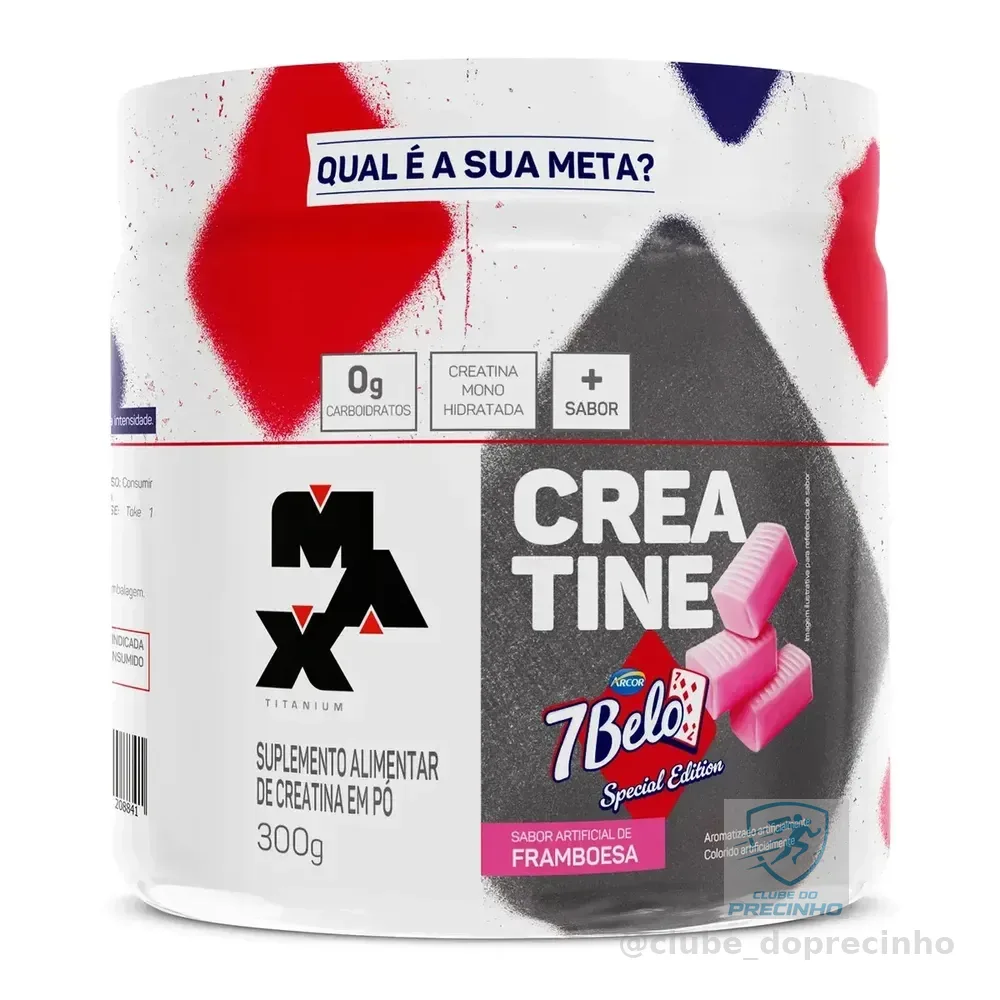 Creatina 7 Belo 300g Creatina Monohidratada Sabor Framboesa Força Energia Alta Performance Treino