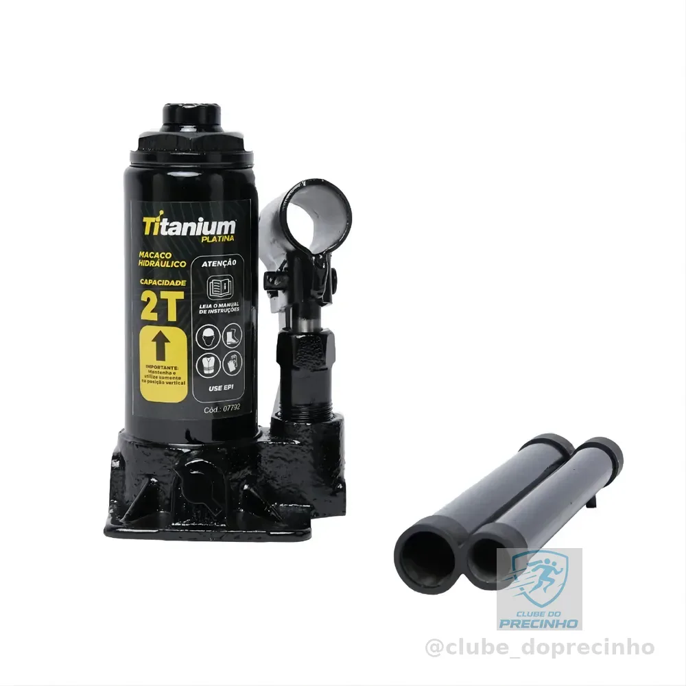Macaco Hidraulico Portátil Tipo Garrafa 02 Toneladas - Titanium Platina