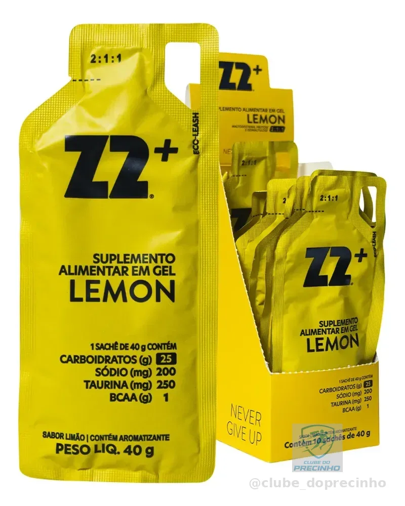 Energy Gel Z2+ Lemon Box 10 Unidades Sabor Limão