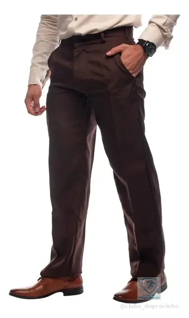 Calça Social Masculina Oxford Tradicional Tecido Plus Size