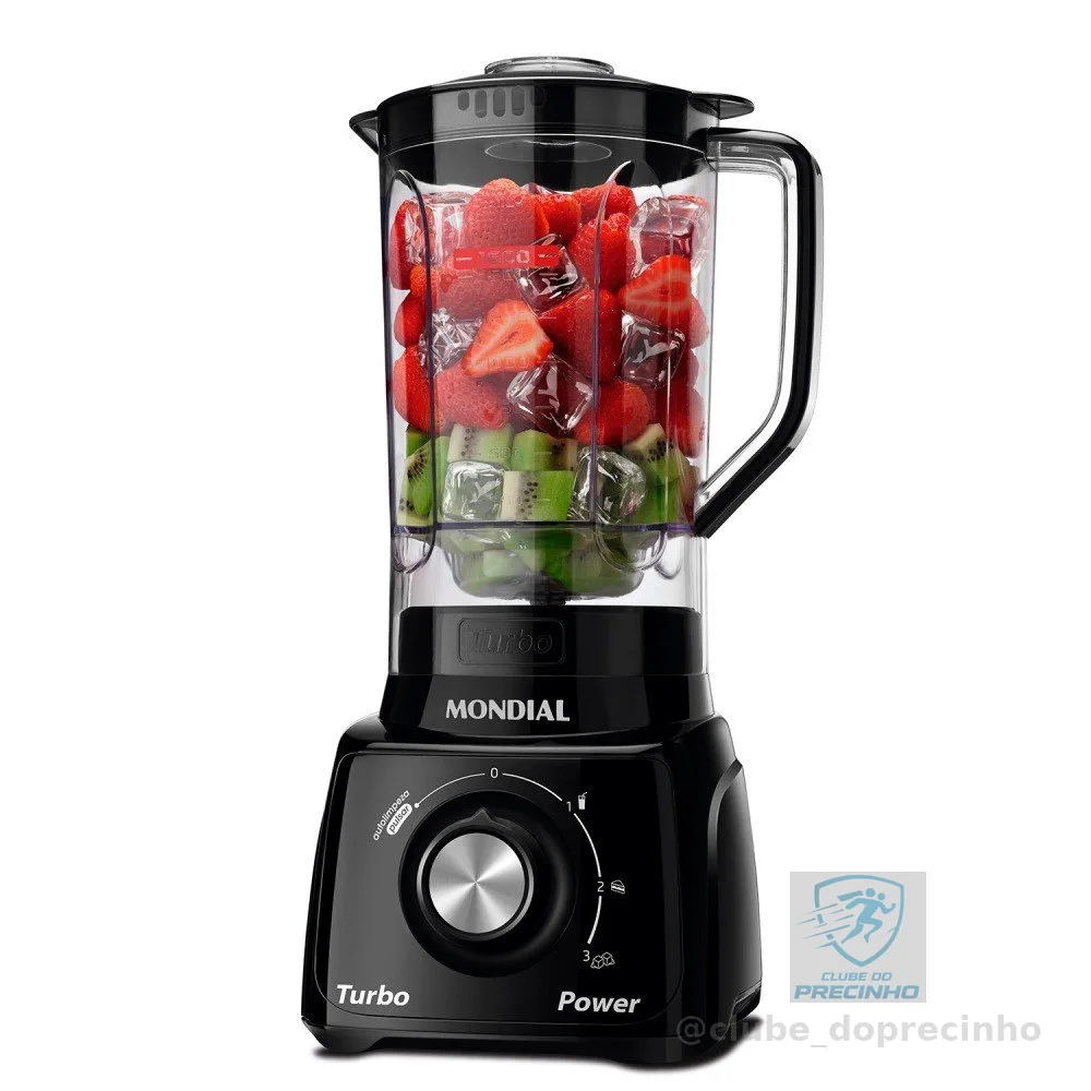 Liquidificador 3 velocidades 550W Turbo Power - L-99-FB - Mondial