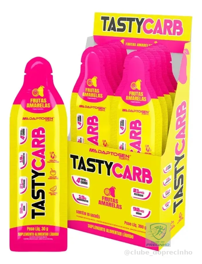 Sachê de Gel Carboidratos Adaptogen Tasty Carb sabor Frutas Amarelas (10 Unidades)