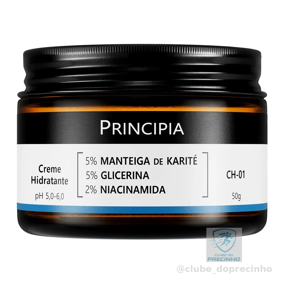 Creme Hidratante Facial 5% Manteiga de Karité + 5% Glicerina + 2% Niacinamida CH-01Principia - 50g