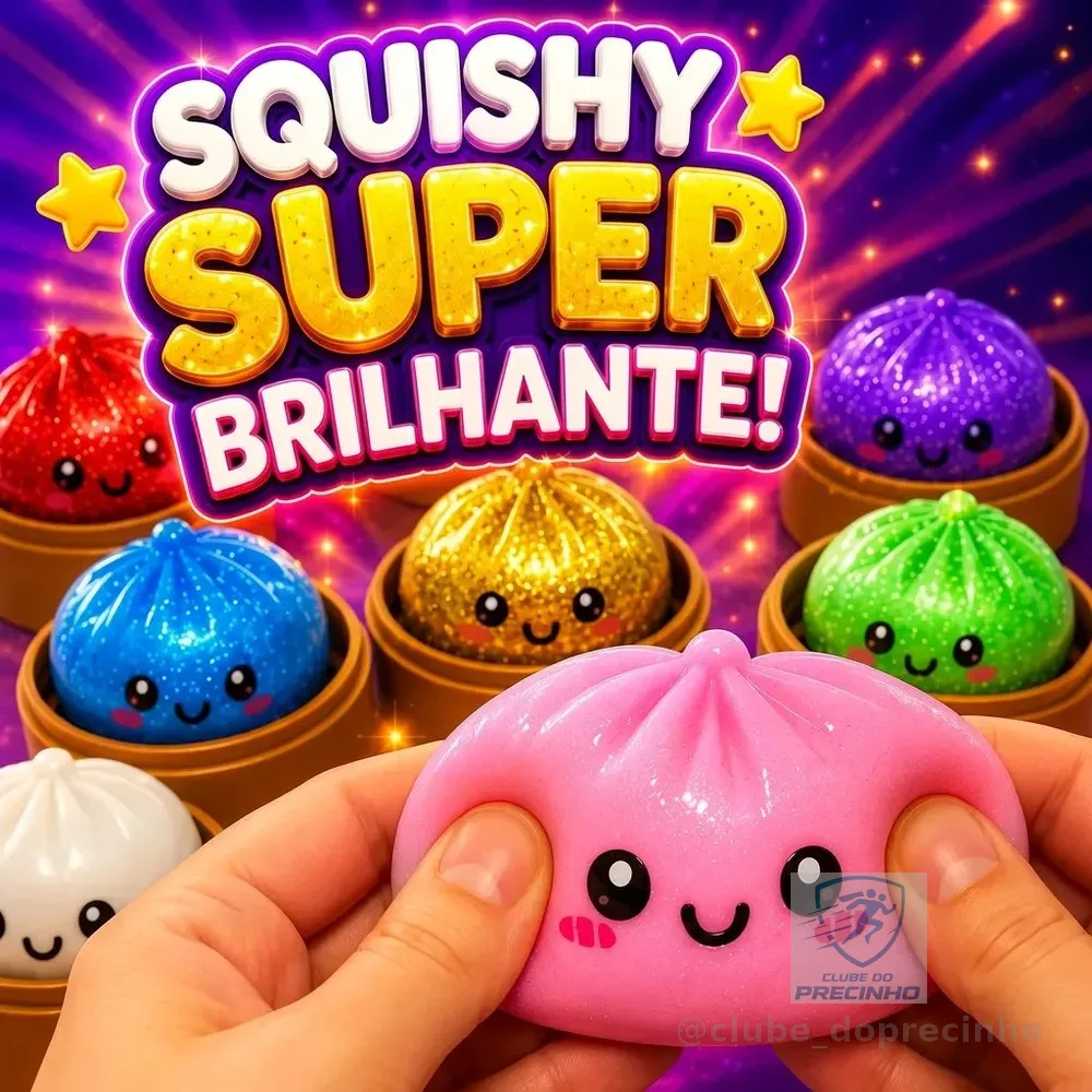 Squishy Brinquedo Antiestress Criança Glitter Raro Bolinho Surpresa