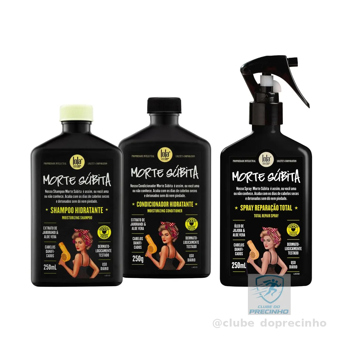 Kit Morte Súbita (Shampoo + Condicionador + Spray Reparaçao) - Lola From Rio