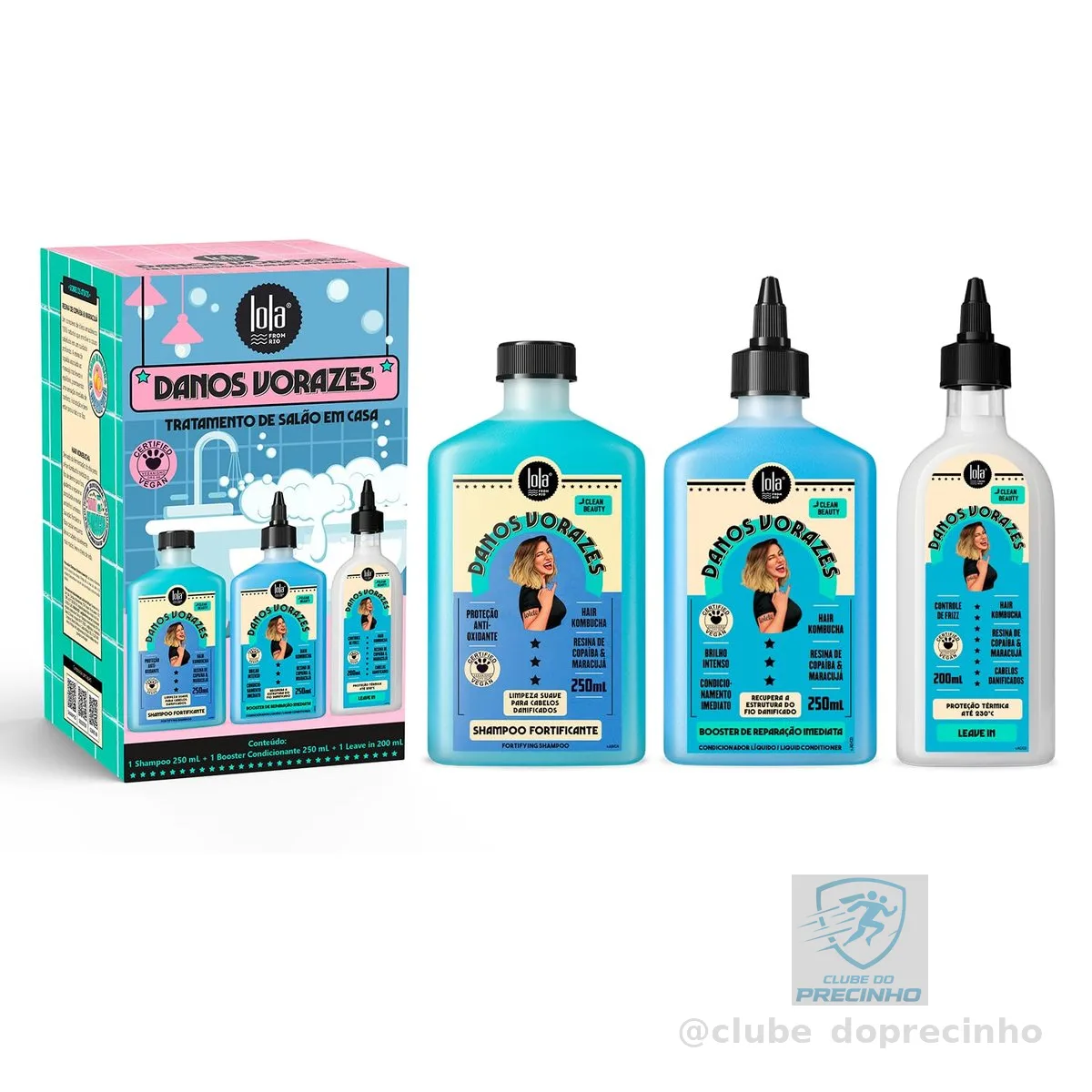 Kit Danos Vorazes (Shampoo + Condicionador + Leave in) - Lola From Rio