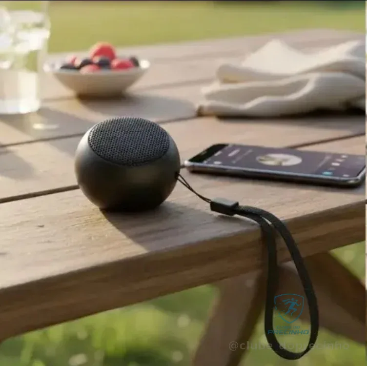 Caixinha Som Bluetooth Tws Metal Redonda Mini Speaker 3w