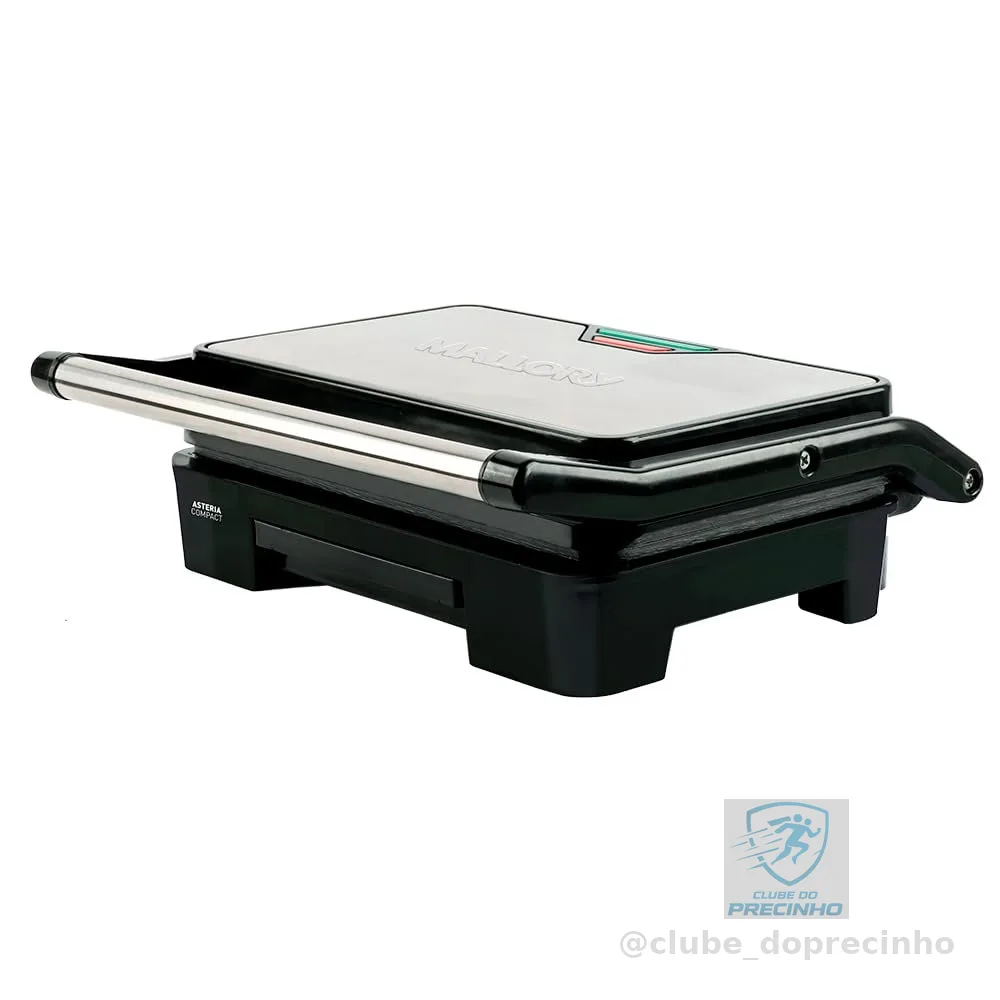 Grill Asteria Compact Mallory Grill multifunção, Luzes indicadoras de funcionamento, Alça com Toque-Frio e Trava de segurança 220V