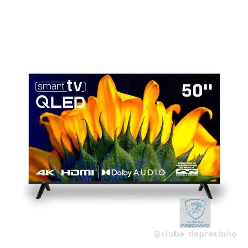 Televisão Smart Tv Hq 50 Qled, 4k Uhd, Dolby Audio, Wi-fi, Bluetooth, 3 Hdmi, 2 Usb, Netflix, Prime Video, Bivolt