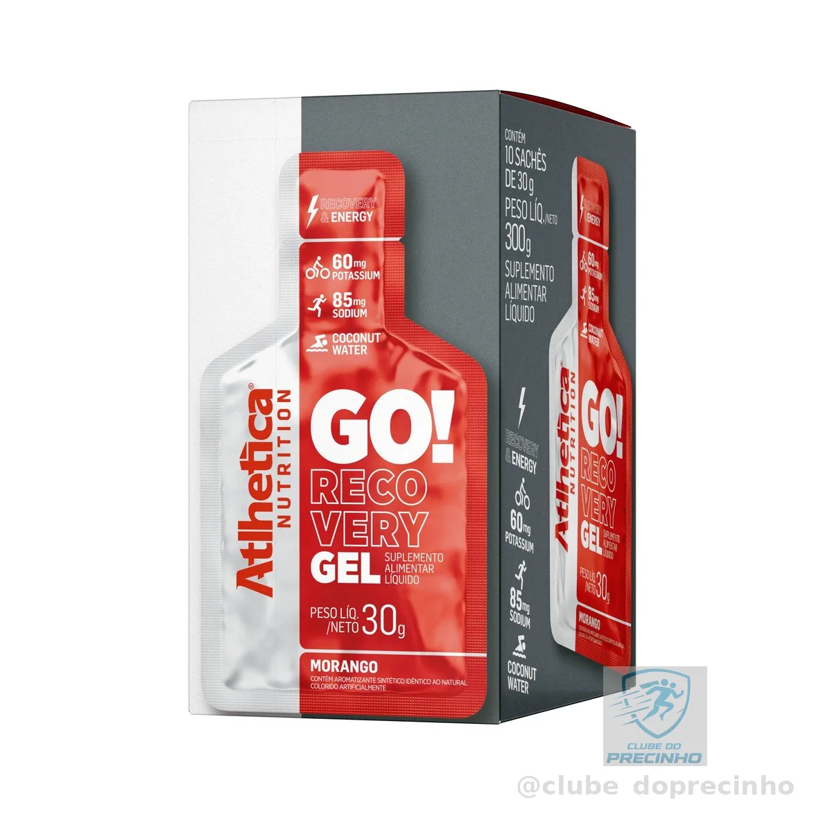 Atlhetica Nutrition Go Energy Gel (10 Sachês) - Sabor Morango