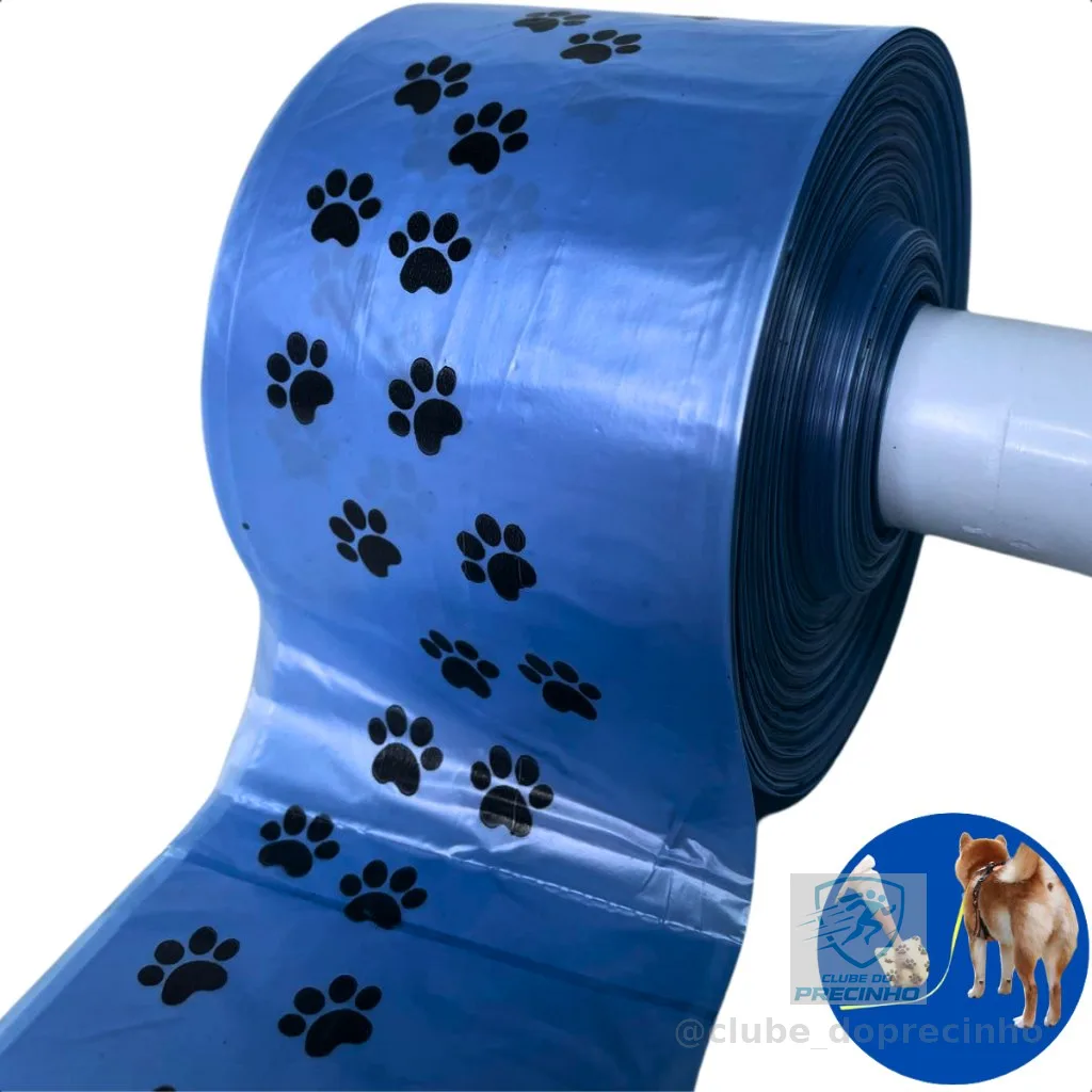Bobina c/ 400 Saquinhos de Lixo Coco Pet Biodegradavel 28x30 Azul