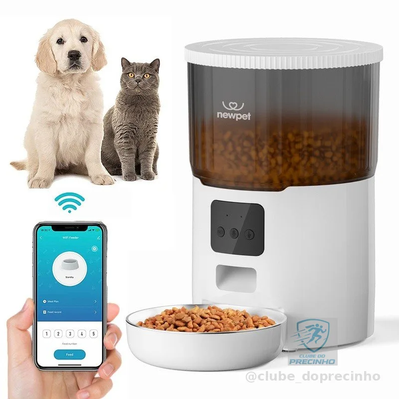 4L Alimentador Automático De Alimentação Smart Para Animais De Estimação/Cães/Gatos/Smartphone/App Pet/Gravador De Voz