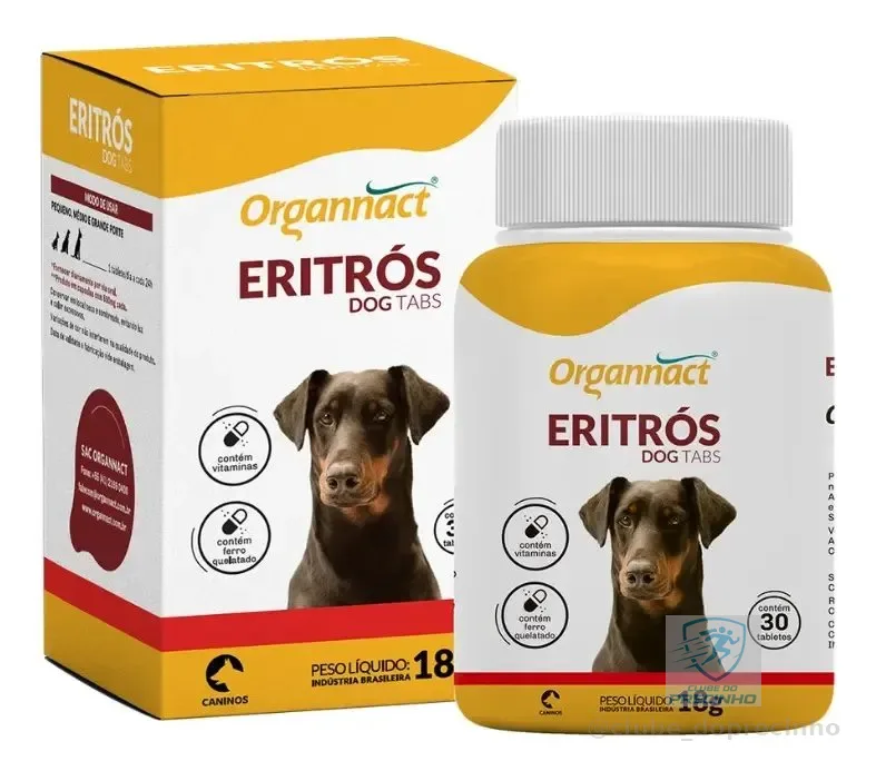 Eritros Suplemento Vitamínico Para Cães 30 Comprimidos Organnact