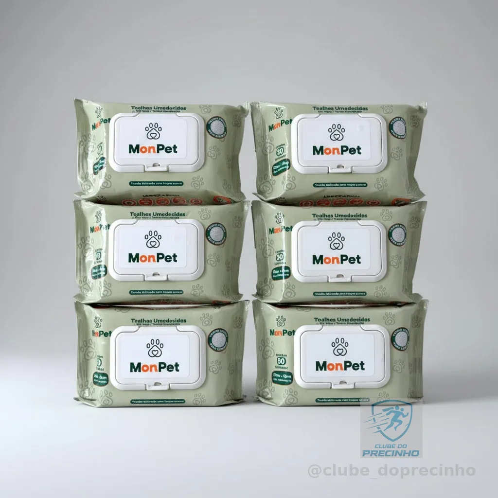 Toalha Lenço Umedecido Para Caes E Gatos Pet 6 Pacotes C/ 50