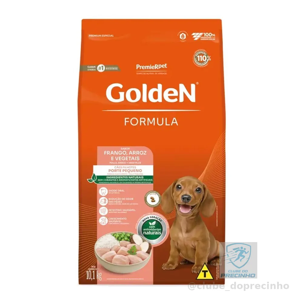 Ração Golden Fórmula Mini Bits Cães Filhotes Porte Pequeno Frango e Arroz 10,1kg
