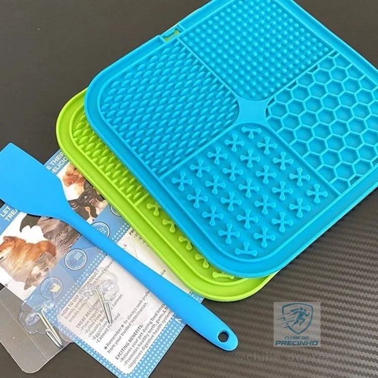 Tapete Multiuso Pet – Comedouro Lento Lamber, Comida Pastosa e Banho