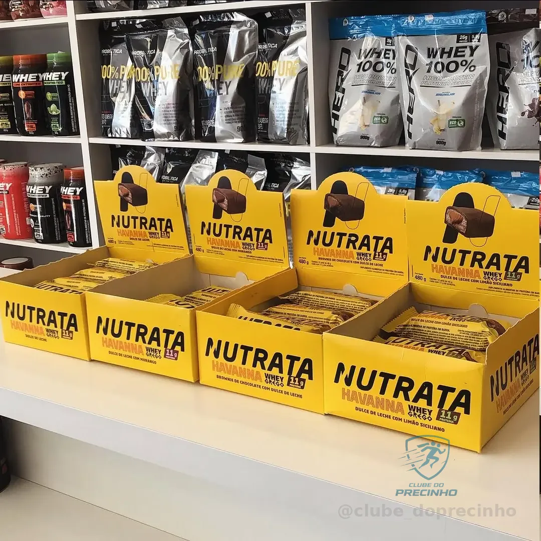 Whey Grego Bar Havanna & Limão Siciliano - Nutrata Display C/ 12 Barras de 40g