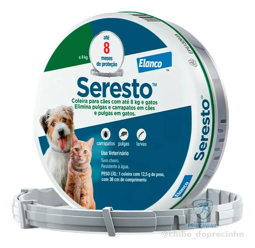 Coleira Seresto Antipulgas Para Cães E Gatos Até 8kg Elanco