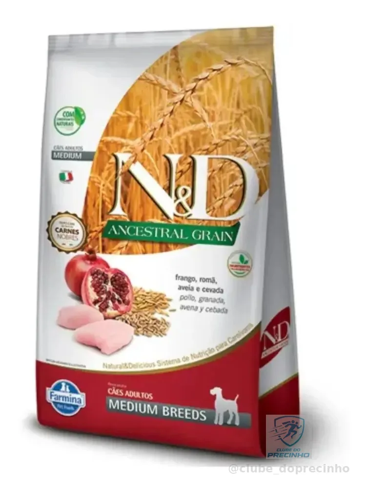 Ração Seca Natural & Delicious Ancestral Grain Cães Médios Frango 2.5kg