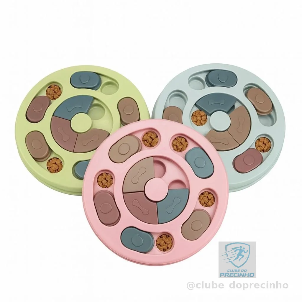 Comedouro Interativo Lento p/ Cachorro Pet Anti Stress Ansiedade Jogo Pet Porta Petisco Ração Pote