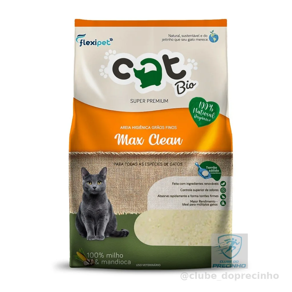 Areia Catbio Biodegradável 4 Kg - Max Clean - Grãos Finos