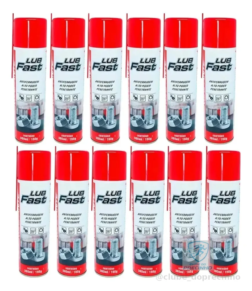 Kit 12un Lubfast Óleo Protetivo Desengripante 300ml