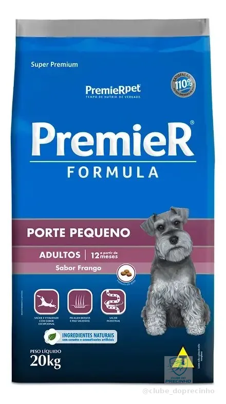 Ração Premier Super Premium Formula para cão adulto de raça pequena sabor frango de 20 kg