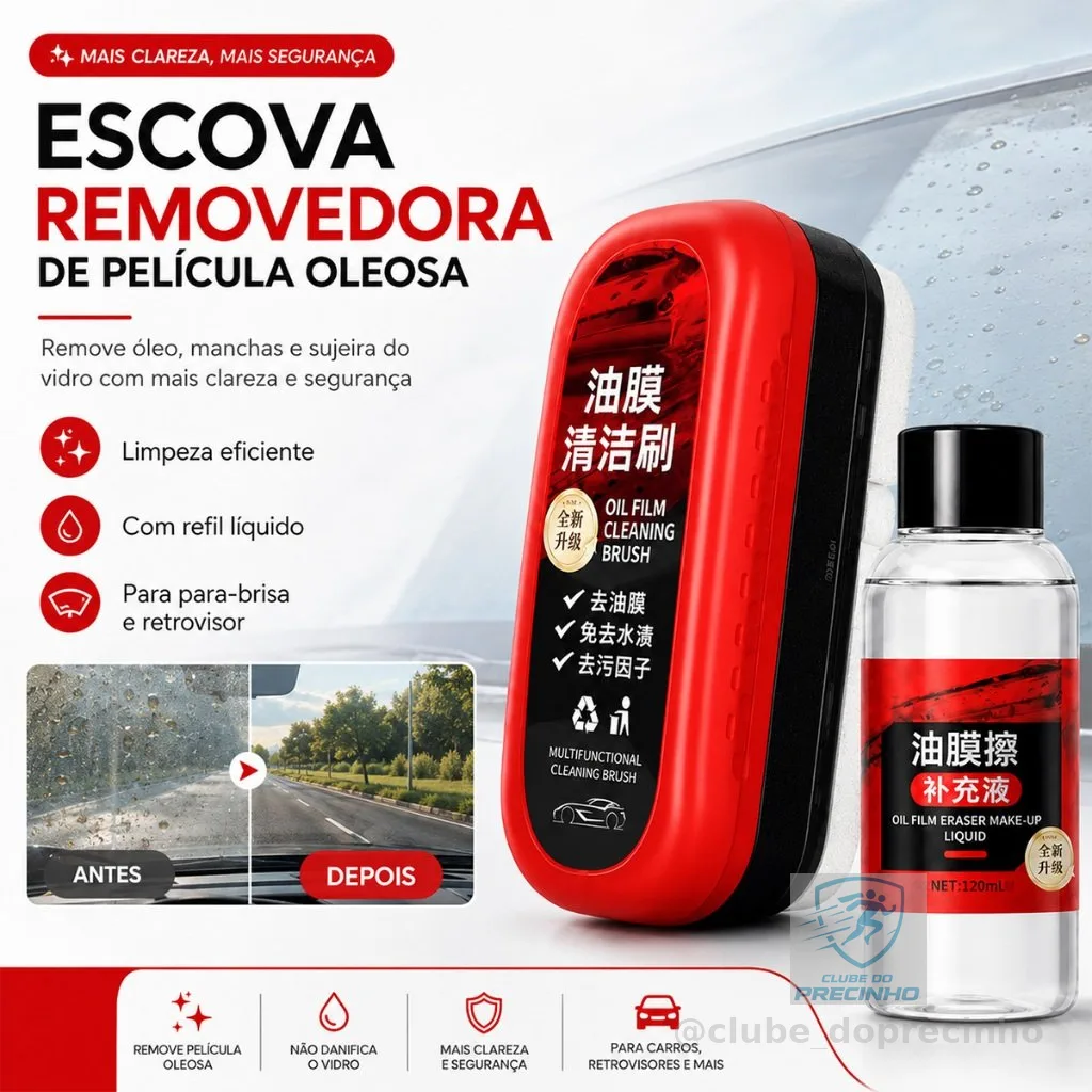 Escova de limpeza de filme de óleo de vidro de carro Limpador de óleo para vidros de carro