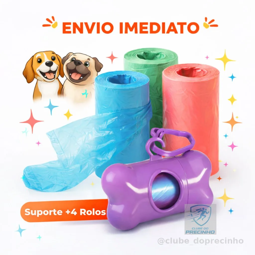 Kit 12 Rolinhos Suporte Cata Cata Coco Cachorro Higienico Pet Lixo