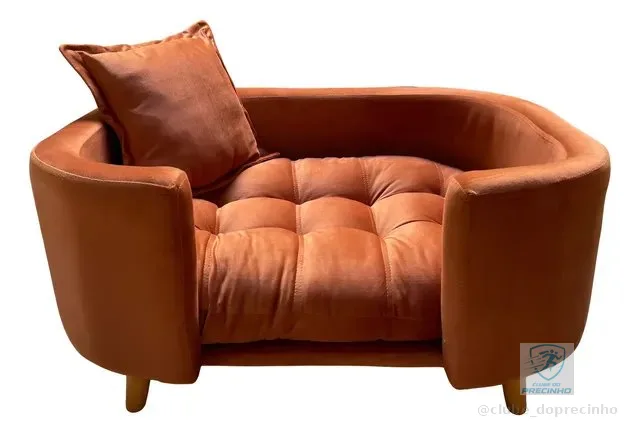 Sofá Conforto Caminha Pet Luxo Em Sued Premium Terracota