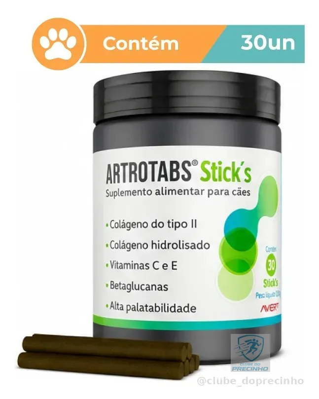 Artrotabs Avert 30 Sticks 210g Suplemento Para Cachorro