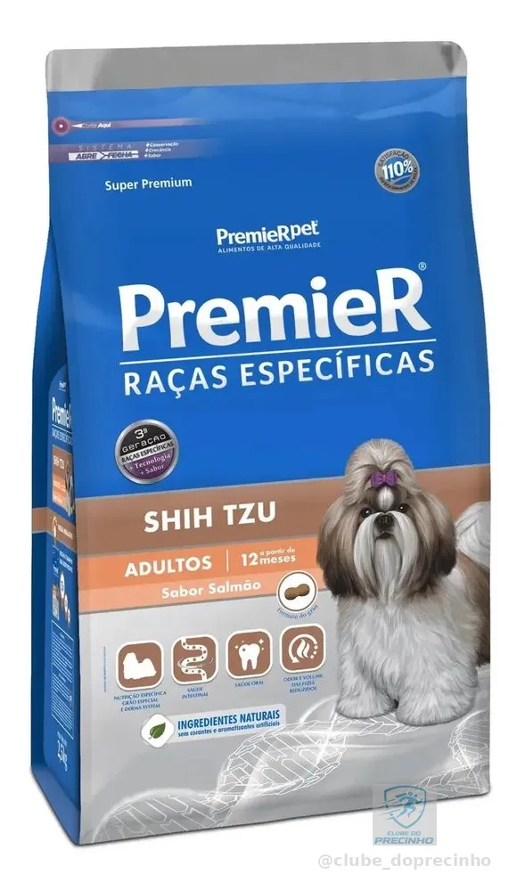 Alimento Premier Super Premium Raças Específicas Shih Tzu para cão adulto de raza pequena sabor salmão de 7.5 kg