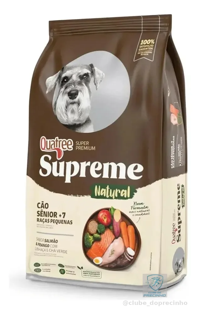 Quatree Supreme Quatree Supreme Sênior +7 Porte Pequeno Salmão/Frango 10,1 kg Cão Senior Seca