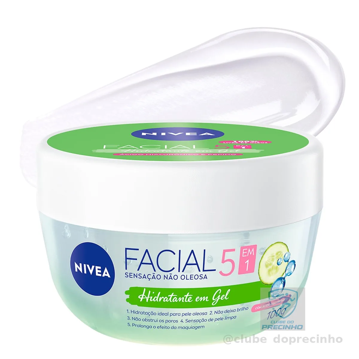 NIVEA Hidratante Facial em Gel Ultraleve 7 em 1 100g, Hidratação Intensa 48h, Prepara para Maquiagem, Sensação Refrescante, Cuidado Facial