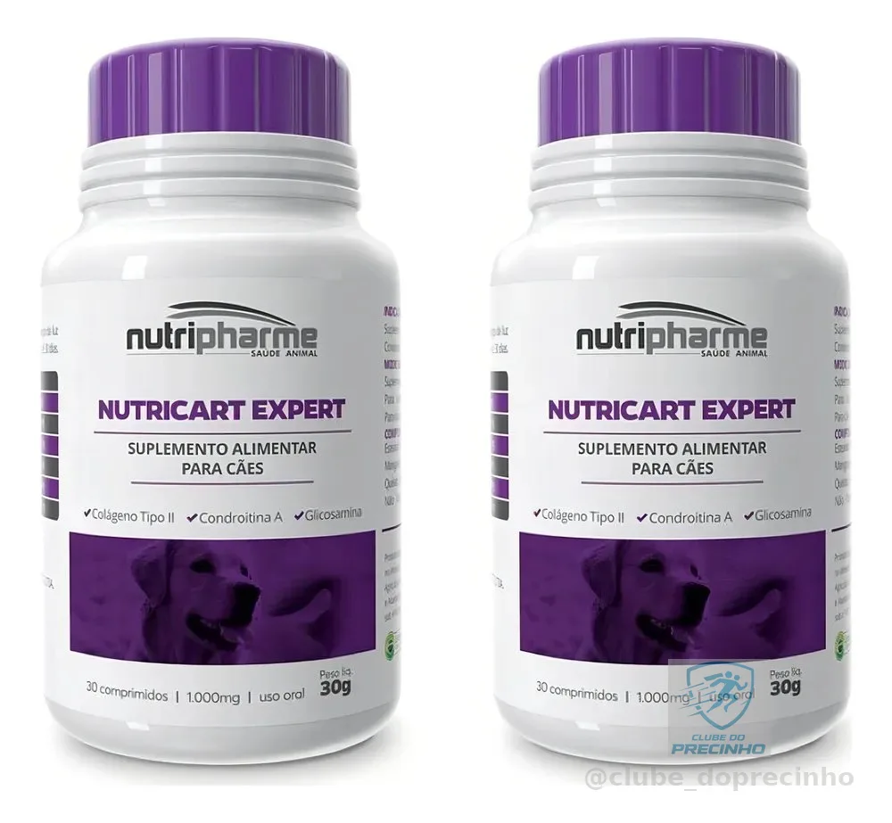 Combo 2 Unidades Nutripharme Nutricart Expert Cães Colágeno Tipo II