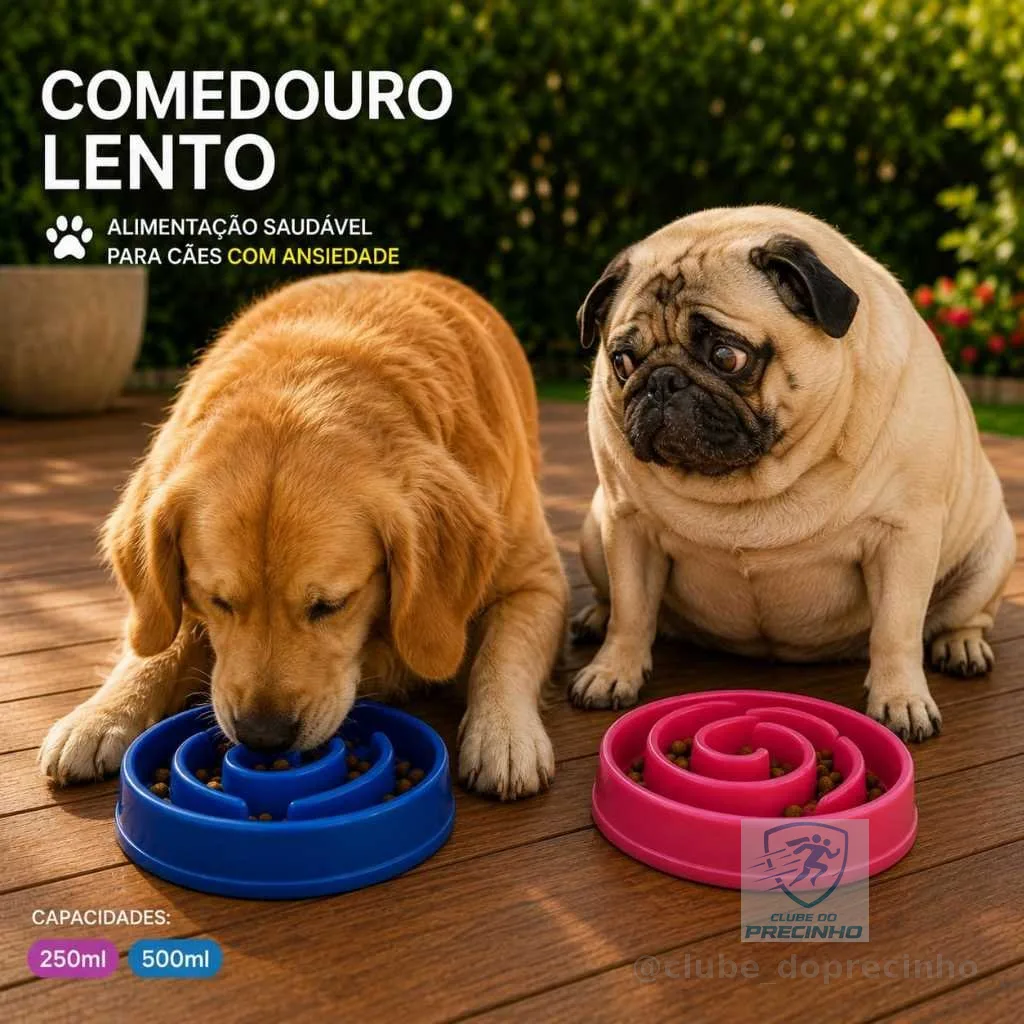 Comedouro Educativo Lento Para Cachorro Gato Pequeno e Grande
