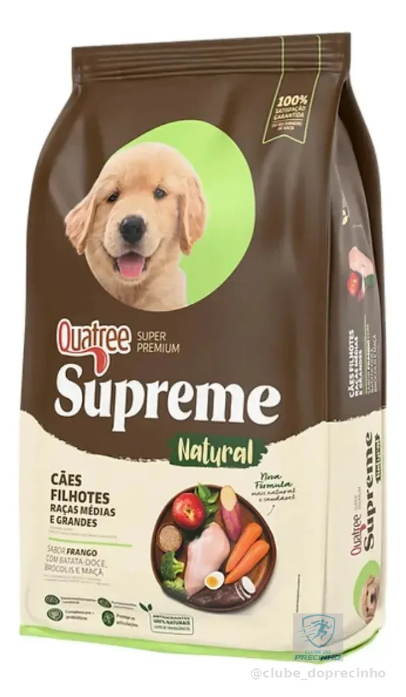 Alimento Quatree Super Premium Supreme Para Cão Filhote De Raça Média E Grande Sabor Frango E Batata Doce Em Saco De 10.1kg