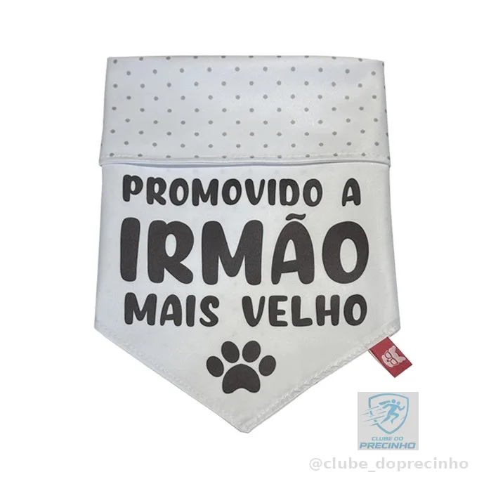 Bandana Pet Promovido A Irmão Mais Velho Dupla Face - Branco
