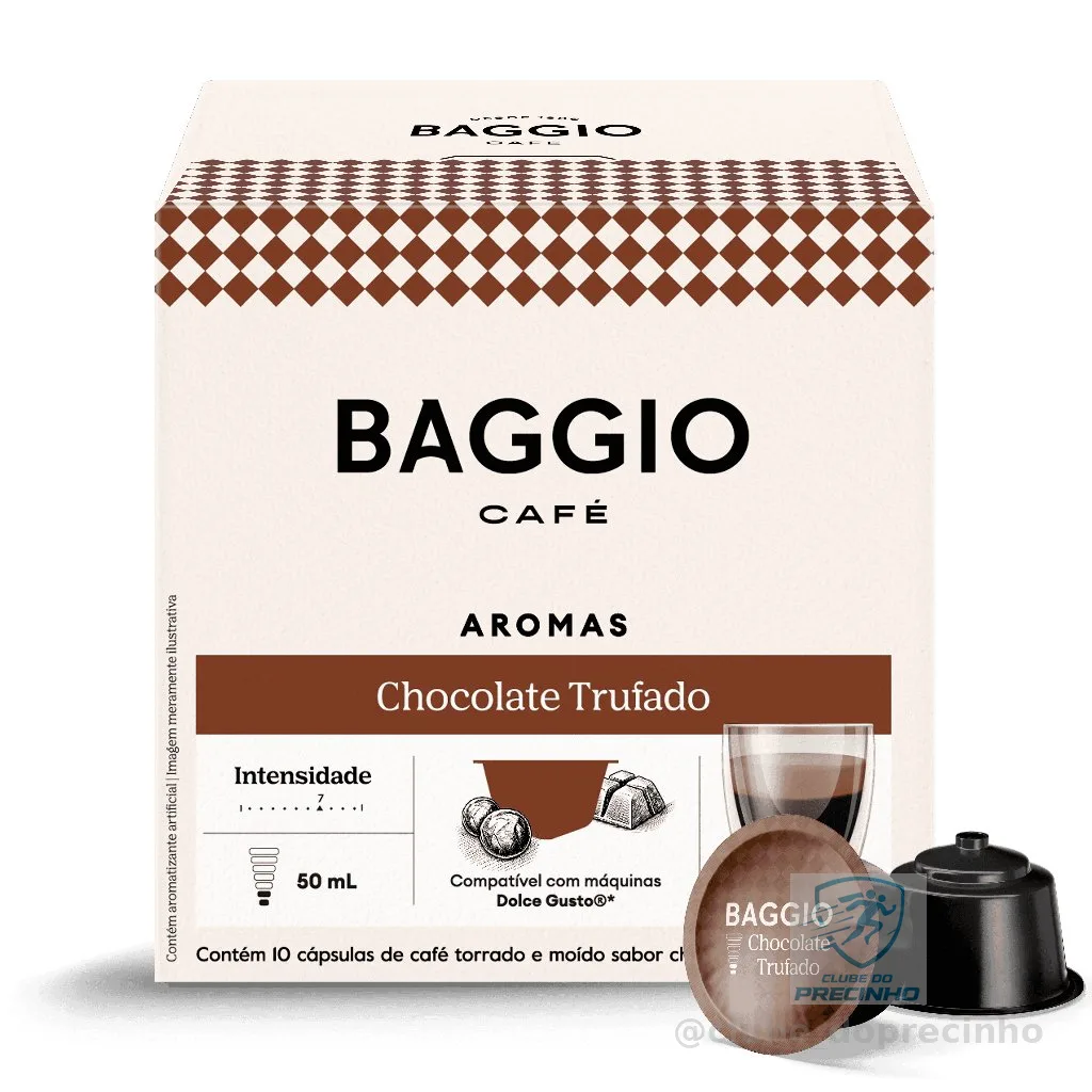 Baggio Café - Cápsulas de Café Aromas Chocolate Trufado Compatível com Dolce Gusto® - 10 unidades.