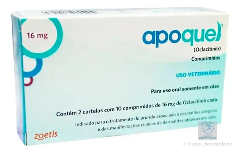 Apoquel Zoetis 16mg Anti Coceira Cães Com 20 Comprimidos