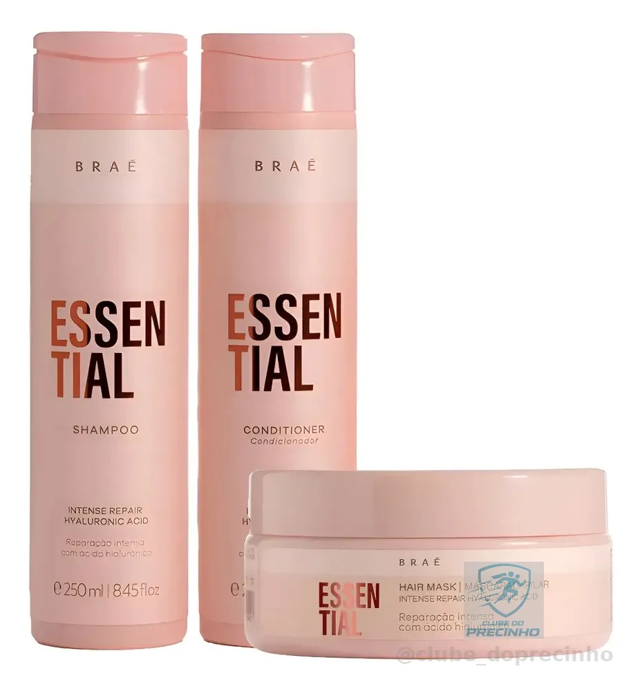 Braé Essential Kit Shampoo250ml+cond250ml+máscara200g