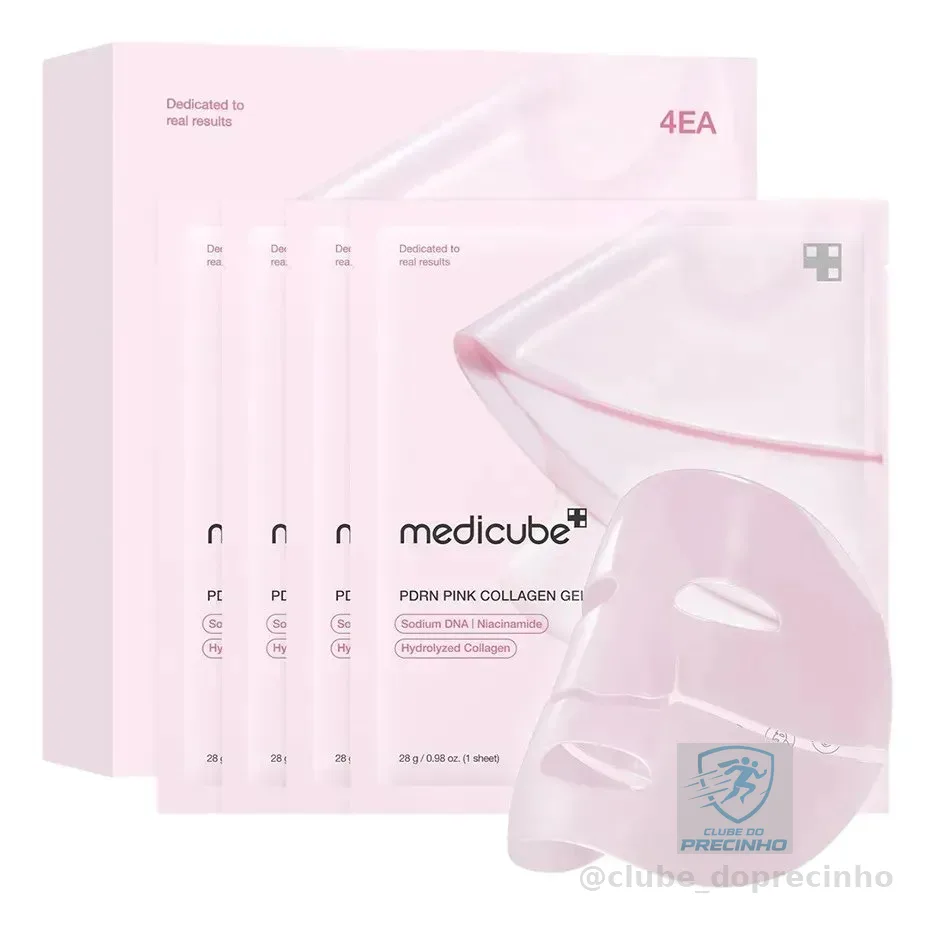 Máscara Colágeno Medicube Pdrn Rosa Hidratante Coreana 4un Todo Tipo De Pele