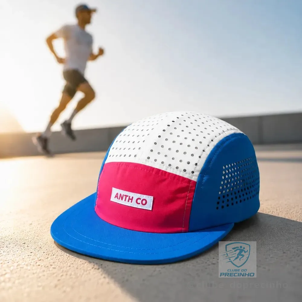 Boné Anth Co Aba Curta Cut Corrida Academia Treino Ultraleve Azul /branco/rosa Un Liso
