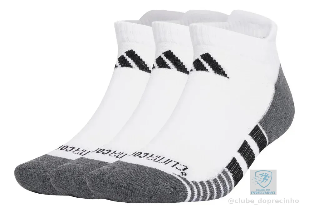 Meias Soquete Performance Climacool 3 Pares adidas Branco G