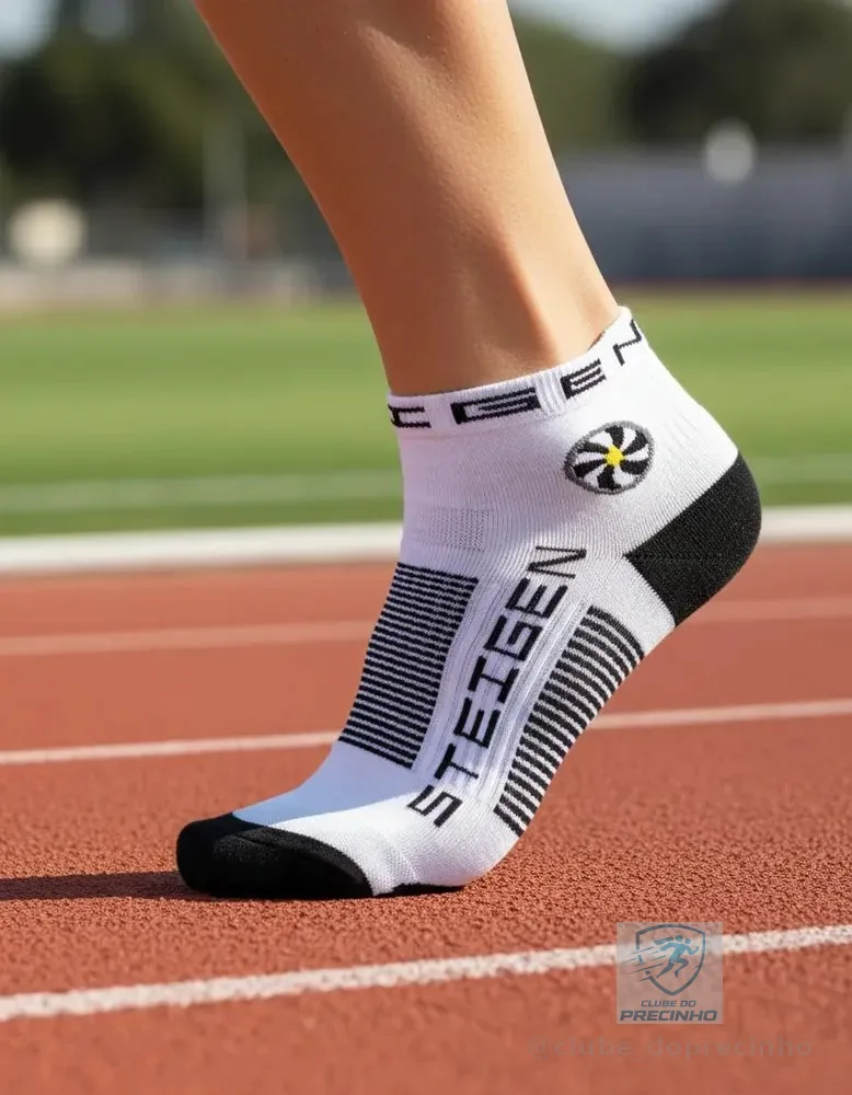 Meia Cano Baixo Para Corrida Steigen White Branco Un