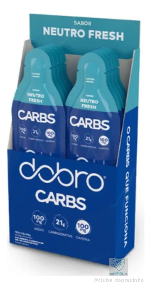Carbs Gel com Cafeína Sabor Neutro Fresh 10un de 30g - Dobro