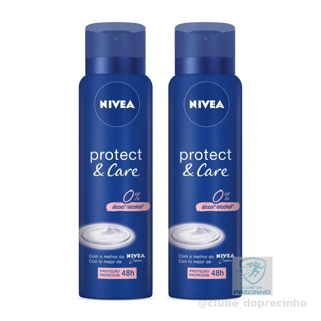 Pack Desodorante Antitranspirante Aerossol 48h Nivea Protect & Care 2 Unidades 150ml