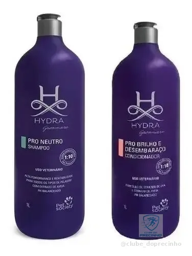 Kit Hydra Groomers Shampoo Neutro e Condicionador 1L Cães e Gatos