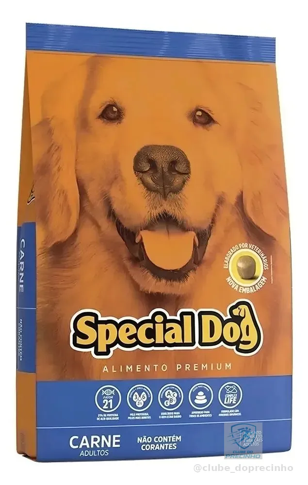 Ração Seco Special Dog Premium Cão Adulto Sabor Carne 20kg
