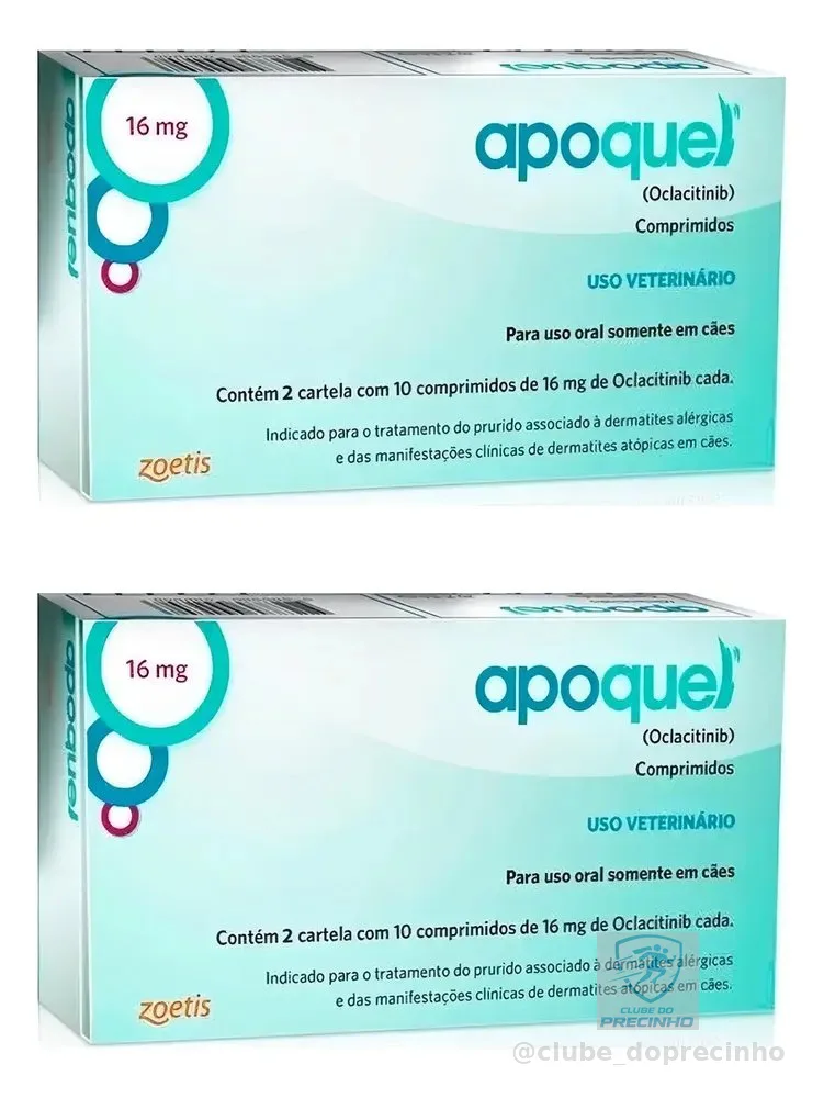 Apoquel 16mg 20 Comp. Anti Coceira para Cães Dermatológico